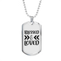 Blessed And Loved Necklace Stainless Steel or 18k Gold Dog Tag 24" Chain-Express Your Love Gifts