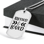 Blessed And Loved Necklace Stainless Steel or 18k Gold Dog Tag 24" Chain-Express Your Love Gifts