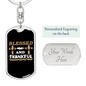 Blessed And Thankful Keychain Stainless Steel or 18k Gold Dog Tag Keyring-Express Your Love Gifts