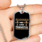 Blessed And Thankful Necklace Stainless Steel or 18k Gold Dog Tag 24" Chain-Express Your Love Gifts