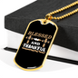 Blessed And Thankful Necklace Stainless Steel or 18k Gold Dog Tag 24" Chain-Express Your Love Gifts