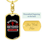 Blessed Beyond Keychain Stainless Steel or 18k Gold Dog Tag Keyring-Express Your Love Gifts