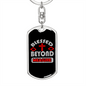 Blessed Beyond Keychain Stainless Steel or 18k Gold Dog Tag Keyring-Express Your Love Gifts