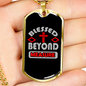 Blessed Beyond Measure Cross Necklace Stainless Steel or 18k Gold Dog Tag 24" Chain-Express Your Love Gifts