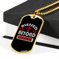Blessed Beyond Measure Cross Necklace Stainless Steel or 18k Gold Dog Tag 24" Chain-Express Your Love Gifts