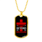 Blessed Beyond Measure Red Cross Necklace Stainless Steel or 18k Gold Dog Tag 24" Chain-Express Your Love Gifts