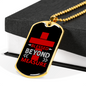 Blessed Beyond Measure Red Cross Necklace Stainless Steel or 18k Gold Dog Tag 24" Chain-Express Your Love Gifts