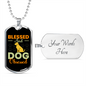 Blessed Dog Necklace Stainless Steel or 18k Gold Dog Tag 24" Chain-Express Your Love Gifts