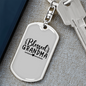 Blessed Grandma Mom Keychain Stainless Steel or 18k Gold Dog Tag Keyring-Express Your Love Gifts