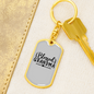 Blessed Grandma Mom Keychain Stainless Steel or 18k Gold Dog Tag Keyring-Express Your Love Gifts