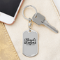 Blessed Grandma Mom Keychain Stainless Steel or 18k Gold Dog Tag Keyring-Express Your Love Gifts