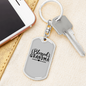 Blessed Grandma Mom Keychain Stainless Steel or 18k Gold Dog Tag Keyring-Express Your Love Gifts