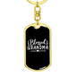 Blessed Grandma White Mom Keychain Stainless Steel or 18k Gold Dog Tag Keyring-Express Your Love Gifts