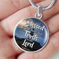 Blessed Is The Man That Trusts In The Lord Circle Necklace Stainless Steel or 18k Gold 18-22"-Express Your Love Gifts