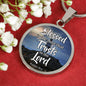 Blessed Is The Man That Trusts In The Lord Circle Necklace Stainless Steel or 18k Gold 18-22"-Express Your Love Gifts