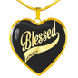 Blessed James 1:17 Christian Necklace Stainless Steel or 18k Gold Heart 18-22"-Express Your Love Gifts