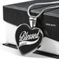 Blessed James 1:17 Christian Necklace Stainless Steel or 18k Gold Heart 18-22"-Express Your Love Gifts