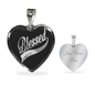 Blessed James 1:17 Christian Necklace Stainless Steel or 18k Gold Heart 18-22"-Express Your Love Gifts