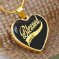 Blessed James 1:17 Christian Necklace Stainless Steel or 18k Gold Heart 18-22"-Express Your Love Gifts