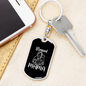 Blessed Mama and Baby Mom Keychain Stainless Steel or 18k Gold Dog Tag Keyring-Express Your Love Gifts