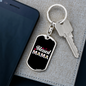 Blessed Mama Black & White Mom Keychain Stainless Steel or 18k Gold Dog Tag Keyring-Express Your Love Gifts