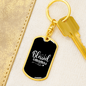 Blessed Mama Mom Keychain Stainless Steel or 18k Gold Dog Tag Keyring-Express Your Love Gifts