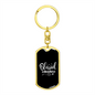 Blessed Mama Mom Keychain Stainless Steel or 18k Gold Dog Tag Keyring-Express Your Love Gifts