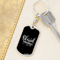 Blessed Mama Mom Keychain Stainless Steel or 18k Gold Dog Tag Keyring-Express Your Love Gifts