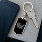 Blessed Mama Mom Keychain Stainless Steel or 18k Gold Dog Tag Keyring-Express Your Love Gifts