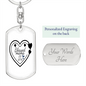 Blessed Mama of Boys Mom Keychain Stainless Steel or 18k Gold Dog Tag Keyring-Express Your Love Gifts