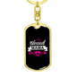 Blessed Mama Pink Arrow Mom Keychain Stainless Steel or 18k Gold Dog Tag Keyring-Express Your Love Gifts