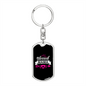 Blessed Mama Pink Arrow Mom Keychain Stainless Steel or 18k Gold Dog Tag Keyring-Express Your Love Gifts