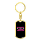 Blessed Mama Pink Mom Keychain Stainless Steel or 18k Gold Dog Tag Keyring-Express Your Love Gifts