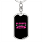 Blessed Mama Pink Mom Keychain Stainless Steel or 18k Gold Dog Tag Keyring-Express Your Love Gifts