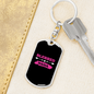 Blessed Mama Pink Mom Keychain Stainless Steel or 18k Gold Dog Tag Keyring-Express Your Love Gifts
