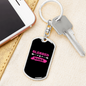 Blessed Mama Pink Mom Keychain Stainless Steel or 18k Gold Dog Tag Keyring-Express Your Love Gifts