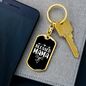 Blessed Mama Ribbon Mom Keychain Stainless Steel or 18k Gold Dog Tag Keyring-Express Your Love Gifts