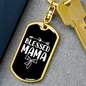 Blessed Mama Ribbon Mom Keychain Stainless Steel or 18k Gold Dog Tag Keyring-Express Your Love Gifts