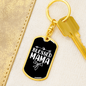 Blessed Mama Ribbon Mom Keychain Stainless Steel or 18k Gold Dog Tag Keyring-Express Your Love Gifts
