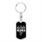 Blessed Mama Ribbon Mom Keychain Stainless Steel or 18k Gold Dog Tag Keyring-Express Your Love Gifts