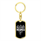 Blessed Mama Ribbon Mom Keychain Stainless Steel or 18k Gold Dog Tag Keyring-Express Your Love Gifts