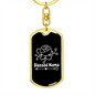 Blessed Mama White Mom Keychain Stainless Steel or 18k Gold Dog Tag Keyring-Express Your Love Gifts