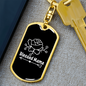 Blessed Mama White Mom Keychain Stainless Steel or 18k Gold Dog Tag Keyring-Express Your Love Gifts