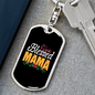 Blessed Mama Yellow Mom Keychain Stainless Steel or 18k Gold Dog Tag Keyring-Express Your Love Gifts