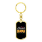 Blessed Mama Yellow Mom Keychain Stainless Steel or 18k Gold Dog Tag Keyring-Express Your Love Gifts