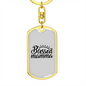 Blessed Mamma Mom Keychain Stainless Steel or 18k Gold Dog Tag Keyring-Express Your Love Gifts