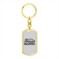Blessed Mamma Mom Keychain Stainless Steel or 18k Gold Dog Tag Keyring-Express Your Love Gifts