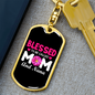 Blessed Mom and Nana Keychain Stainless Steel or 18k Gold Dog Tag Keyring-Express Your Love Gifts