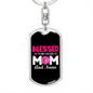 Blessed Mom and Nana Keychain Stainless Steel or 18k Gold Dog Tag Keyring-Express Your Love Gifts