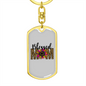 Blessed Mom Flower Keychain Stainless Steel or 18k Gold Dog Tag Keyring-Express Your Love Gifts